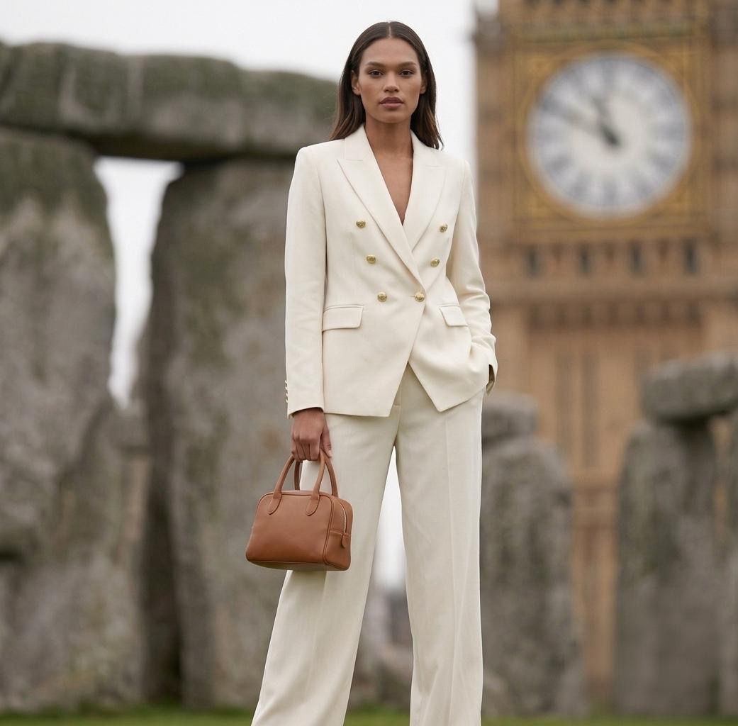 The Mayfair Suit — Off White tailored blazer and wide-leg trousers