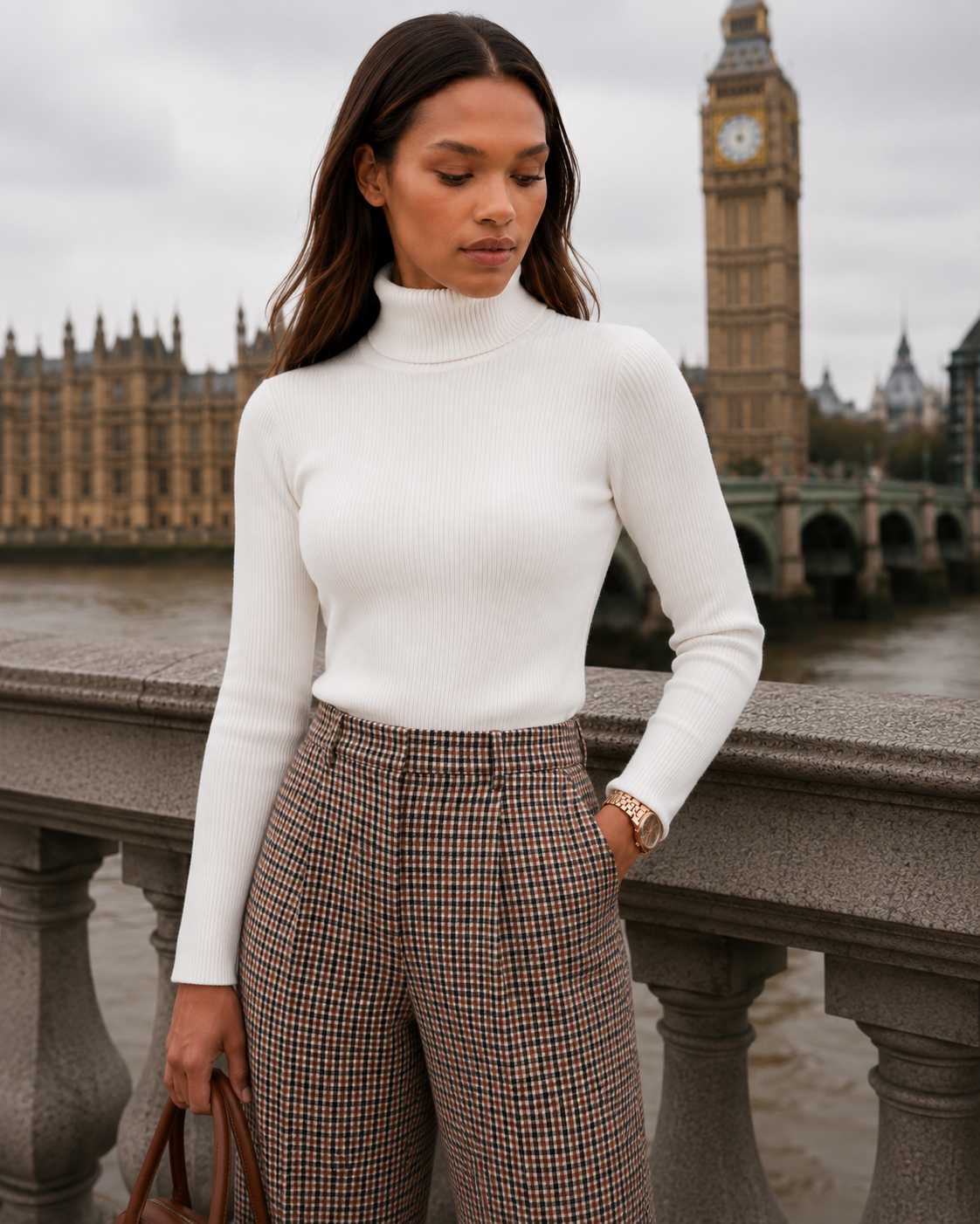 The Belgravia Ribbed Turtleneck — White Crafted for effortless elegance and everyday warmth.